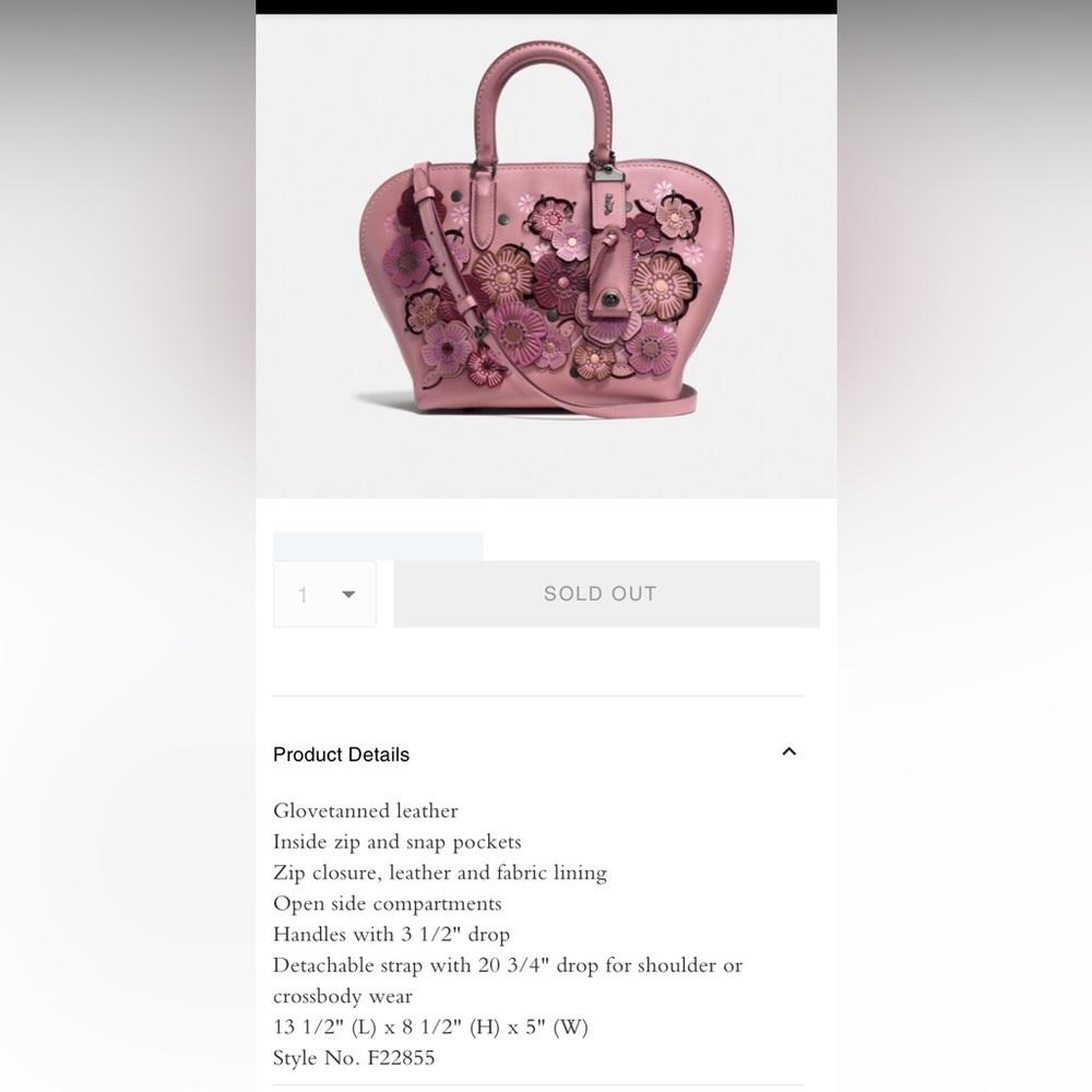 🌸COACH DAKOTAH SATCHEL TEA ROSE in DUSTY ROSE - Picture 8 of 16